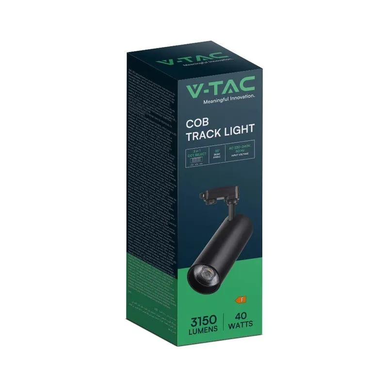 Oprawa Szynoprzewód 3F V-TAC 40W LED 35ST CCT CRI90+CZARNA VT-47050 2700K-4000K-6000K 3150LM