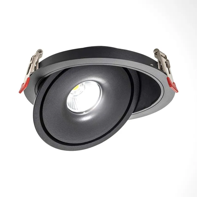 Oprawa V-TAC LED Uchylny Downlight 12W LED COB CRI90+ CCT VT-2512 3000K-4000K-6400K 785LM - Czarna