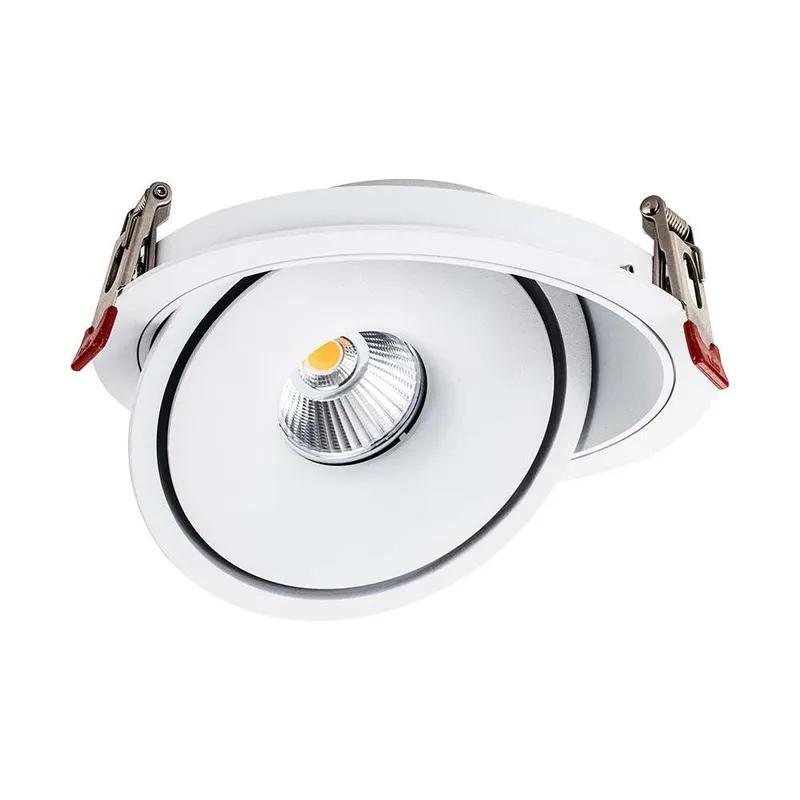 Oprawa V-TAC LED Uchylny Downlight 12W LED COB CRI90+ CCT VT-2512 3000K-4000K-6400K 785LM - Biała