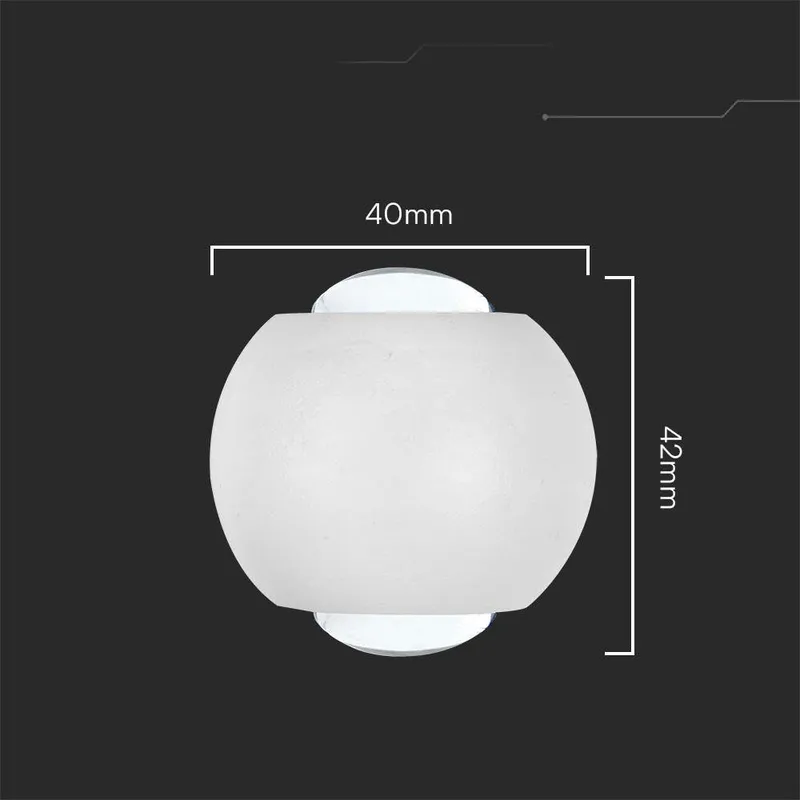 Oprawa Ścienna Góra Dół V-TAC 2W LED IP54 VT-2502 3000K 200LM - Biała
