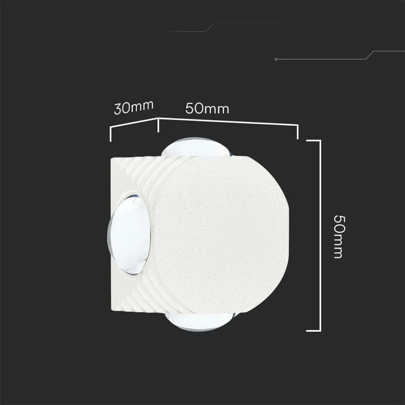 Oprawa Ścienna Góra Dół V-TAC 4W LED IP54 VT-2544 4000K 390LM - Biała