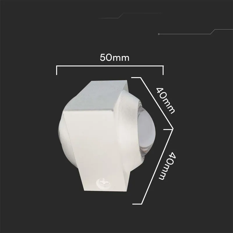 Oprawa Ścienna Góra Dół V-TAC 2W LED IP54 VT-2503 3000K 200LM - Biała