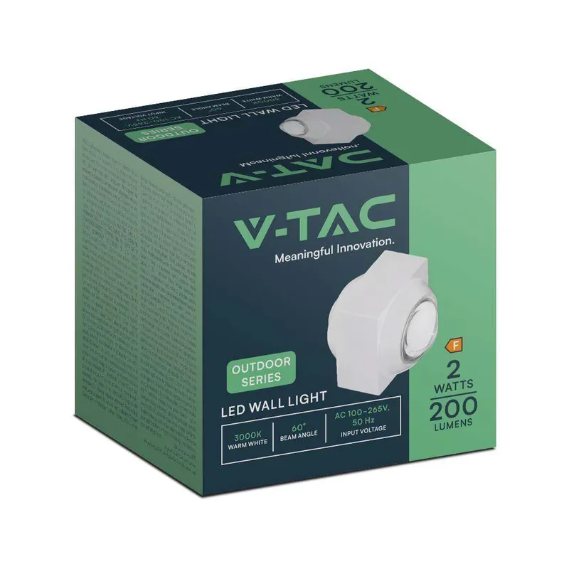 Oprawa Ścienna Góra Dół V-TAC 2W LED IP54 VT-2503 4000K 200LM - Biała