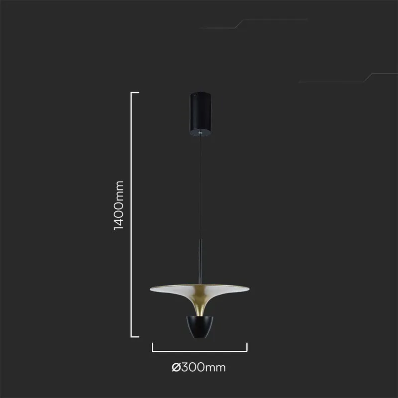 Oprawa Zwieszana V-TAC 9W LED Czarny+złoty VT-7832 4000K 1000LM
