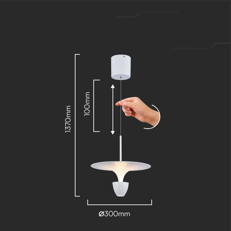 Oprawa Zwieszana V-TAC 9W LED VT-7832 3000K 1000LM - Biały