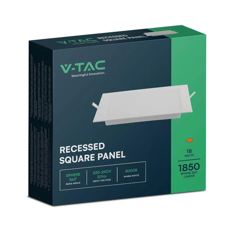 Panel LED V-TAC Wpuszczany Premium Downlight 18W Kwadrat 220x220 VT-61018 6500K 1980LM