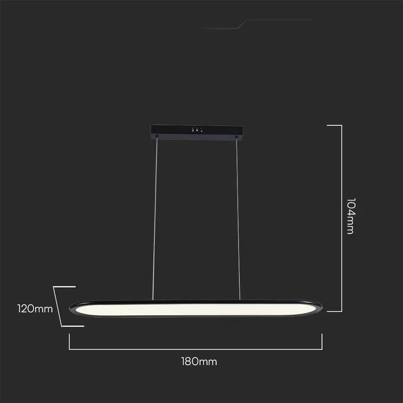 Oprawa Zwieszana V-TAC 24W LED VT-7821 3000K 3000LM - Czarna