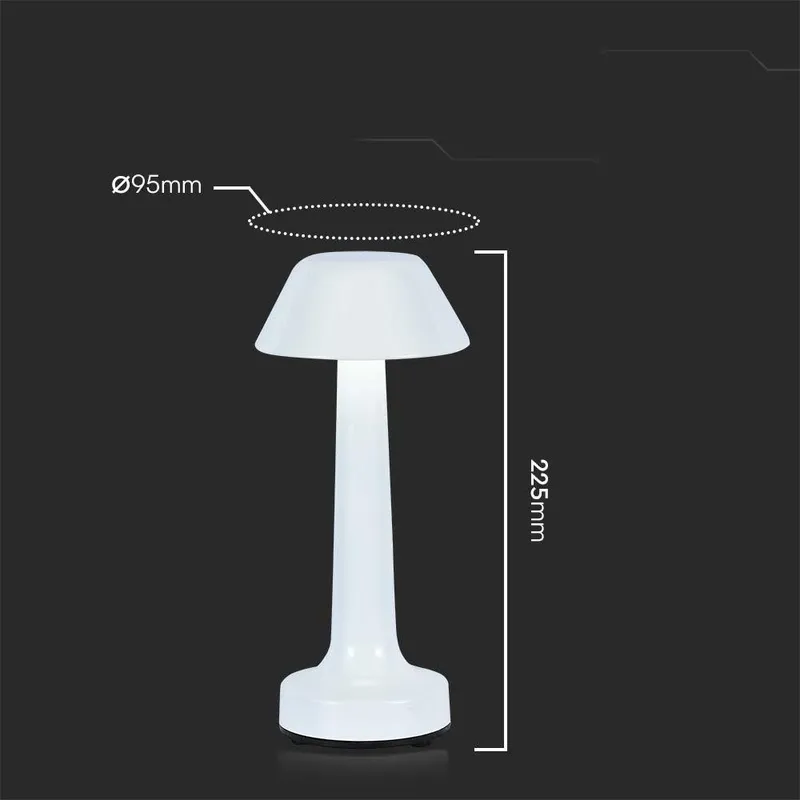Lampka Stołowa Nocna V-TAC 2W LED 23cm Ładowanie USB CCT Ściemnianie VT-7566 3000K-6000K 40LM - Biała