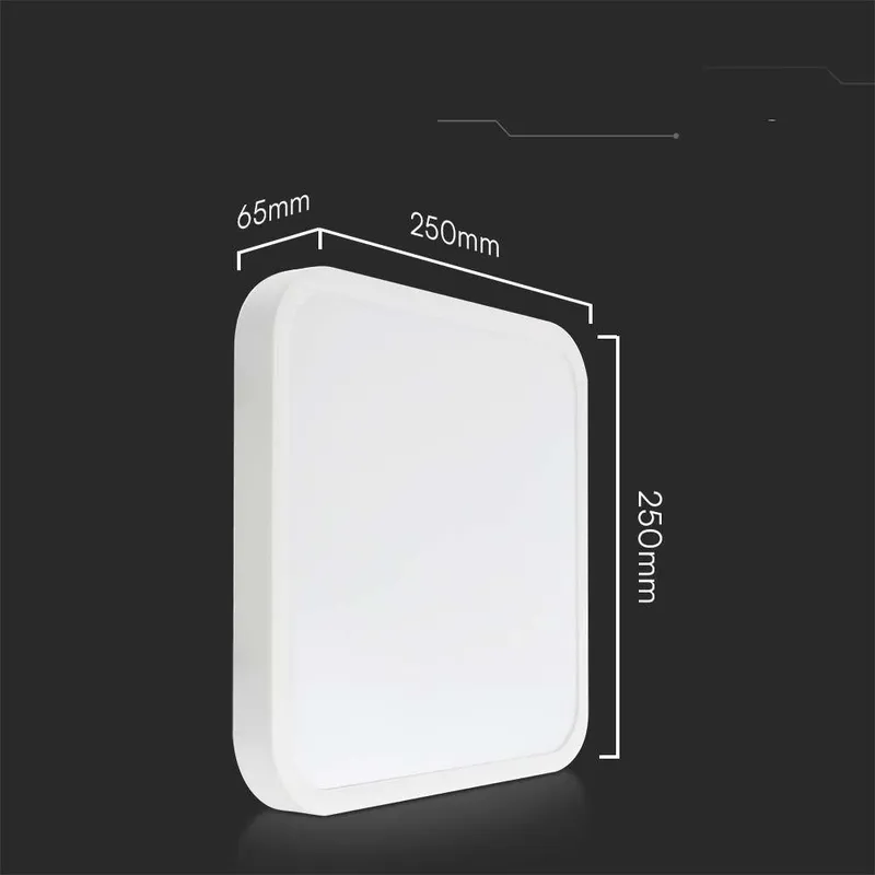 Oprawa Sufitowa Plafoniera V-TAC 18W LED Kwadrat 25x25cm Natynkowy IP44 VT-8618 4000K 1830LM - Biały