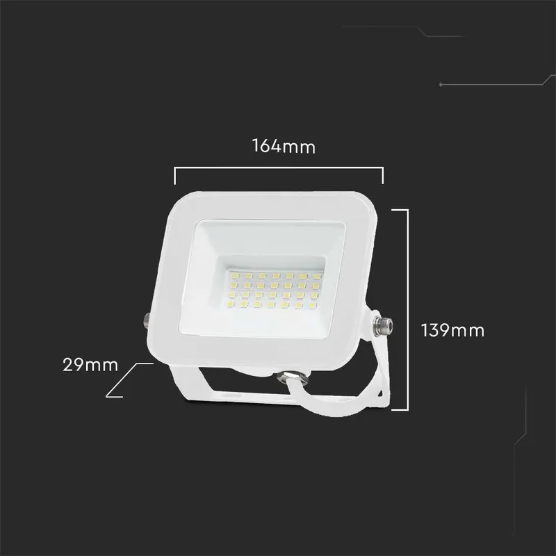 Naświetlacz LED V-TAC 30W SAMSUNG CHIP PRO-S VT-44030 6500K 2505LM 5 Lat Gwarancji - Biały