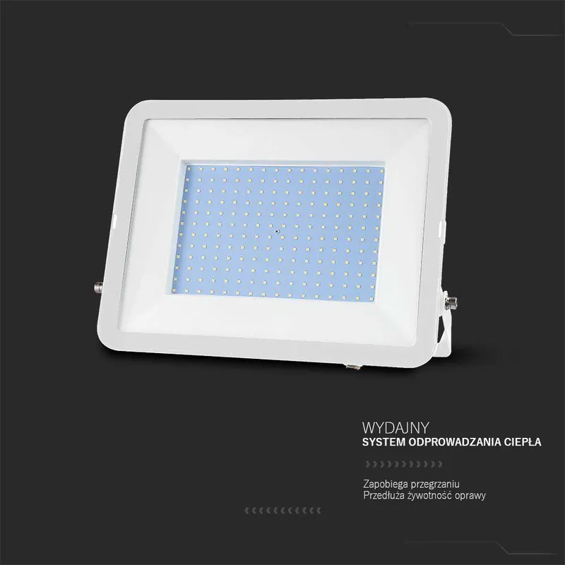 Naświetlacz LED V-TAC 300W SAMSUNG CHIP PRO-S VT-44300 6500K 26390LM 5 Lat Gwarancji - Biały