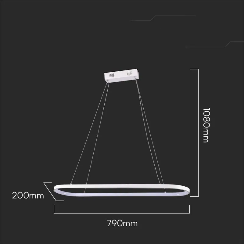 Oprawa Zwieszana V-TAC 24W LED VT-7825 3000K 2760LM - Biała