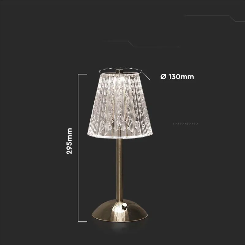 Lampka Stołowa Nocna V-TAC 3W LED 29cm Ładowanie USB Ściemnianie Piaskowy Brąz VT-1033 3000K-6000K 210LM
