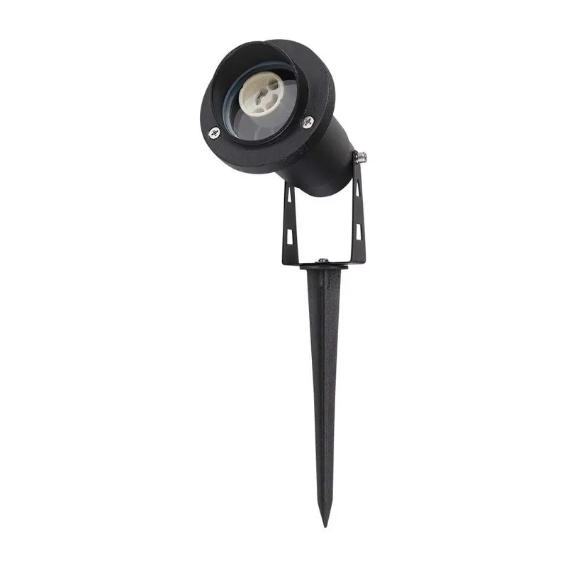 Oprawa Gruntowa Ogrodowa Wbijana Aluminium GU10 Z Daszkiem IP65 V-TAC VT-1126 3 Lata Gwarancji - Czarna