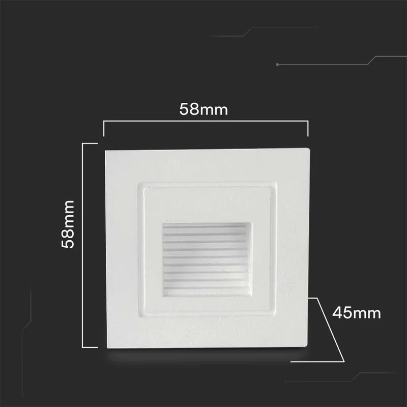 Oprawa Schodowa LED V-TAC 3W LED Kwadrat 230V VT-1128 3000K 180LM - Biała