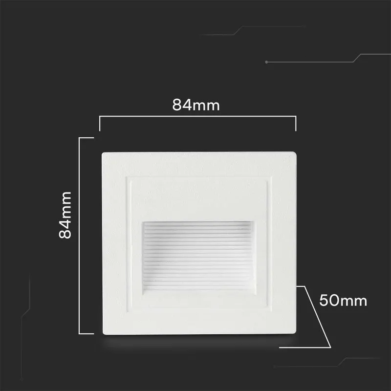 Oprawa Schodowa LED V-TAC 5W LED Kwadrat 230V VT-1129 3000K 380LM - Biała