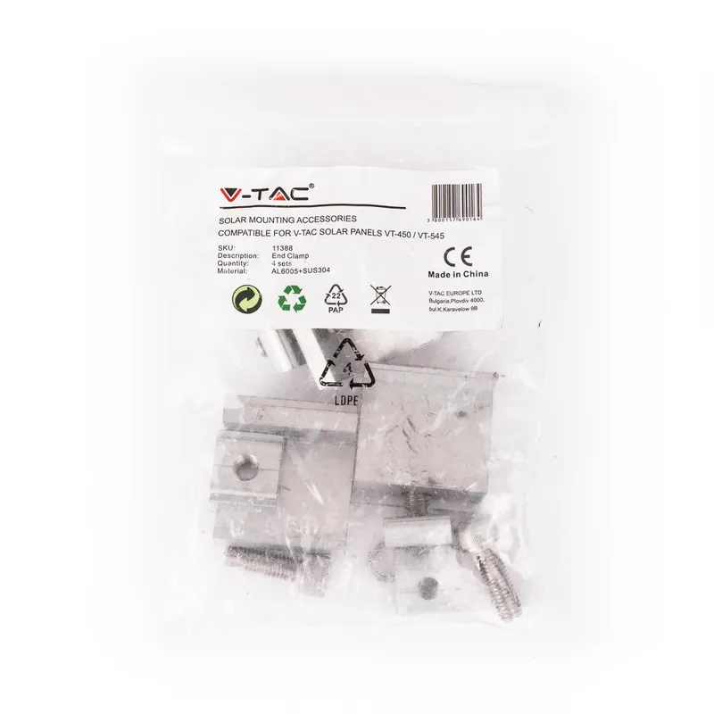 Zacisk PV Klema Uchwyt Końcowy Paneli PV (Opak. 4szt) V-TAC