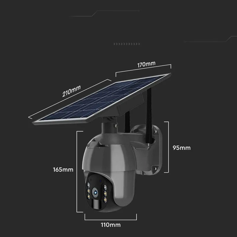 Kamera Zewnętrzna V-TAC WI-FI HD Smart Solarna Obrotowa PTZ IR VT-11024 - Czarna