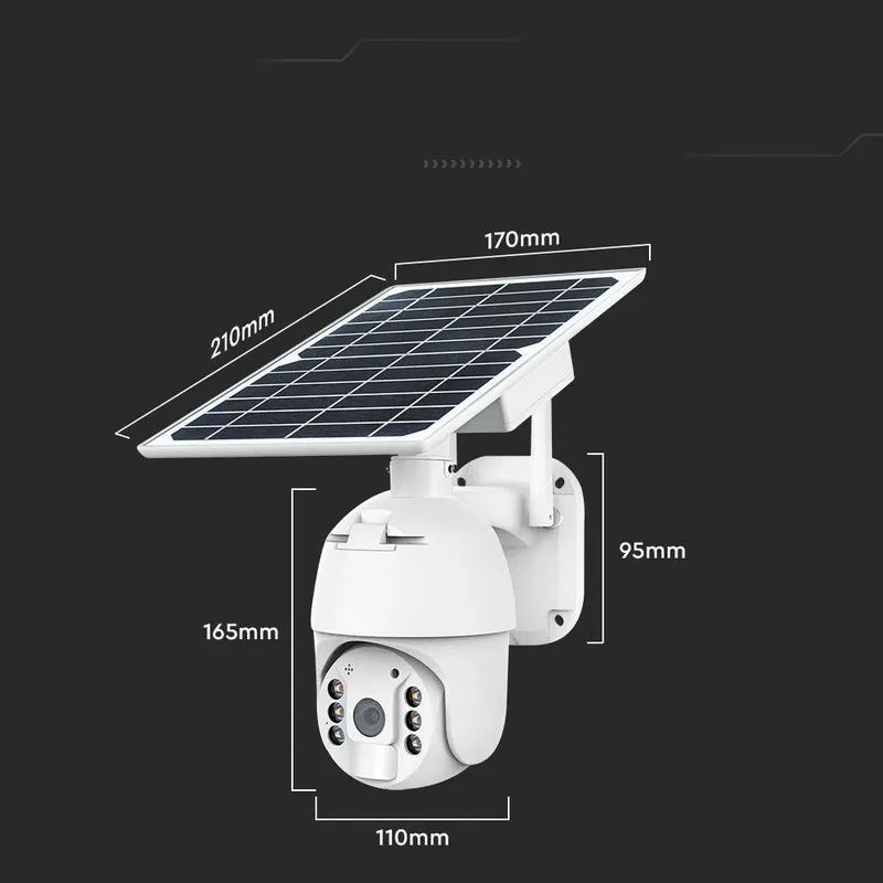Kamera Zewnętrzna V-TAC WI-FI HD Smart Solarna Obrotowa PTZ IR VT-11024 - Biała