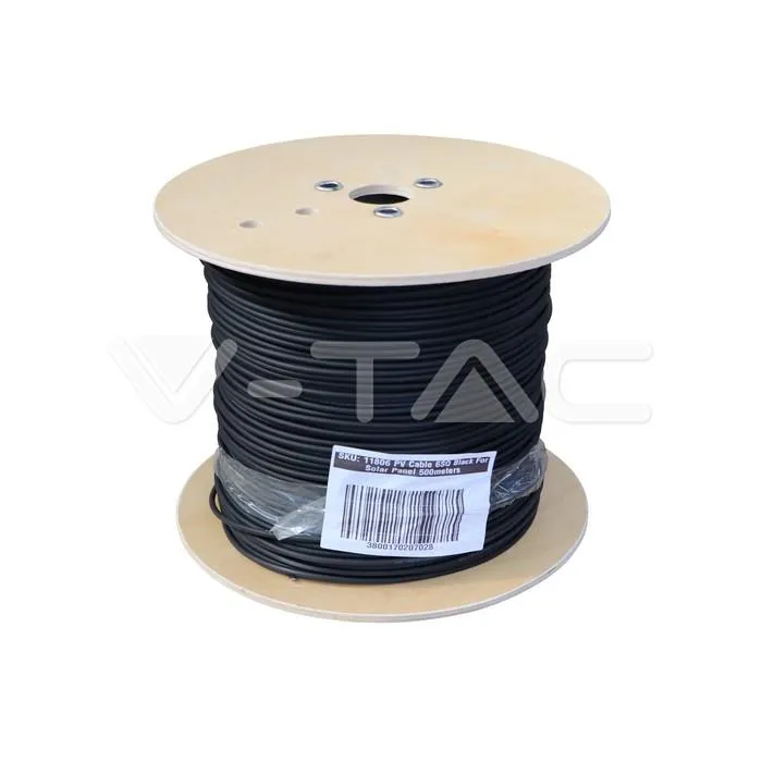 Kabel Przewód Solarny Paneli PV 6MM2 500mb V-TAC - Czarny