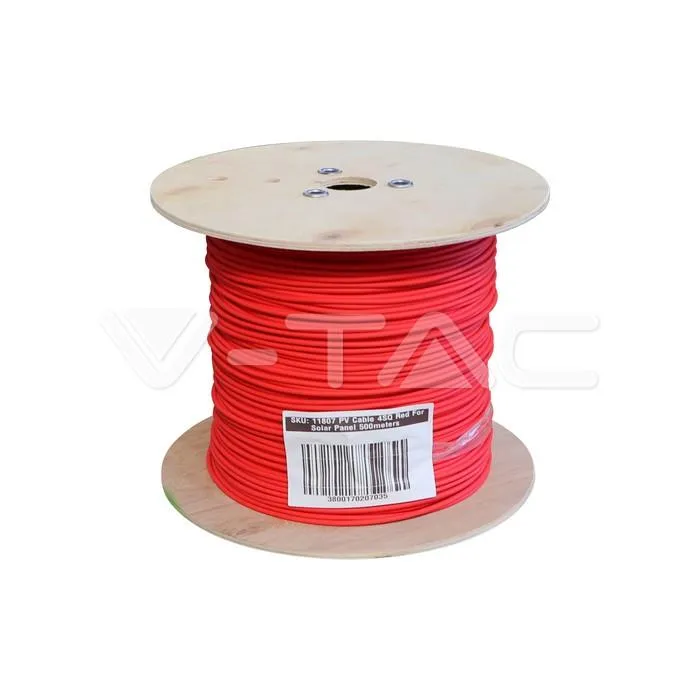 Kabel Przewód Solarny Paneli PV 4MM2 500mb V-TAC - Czerwony
