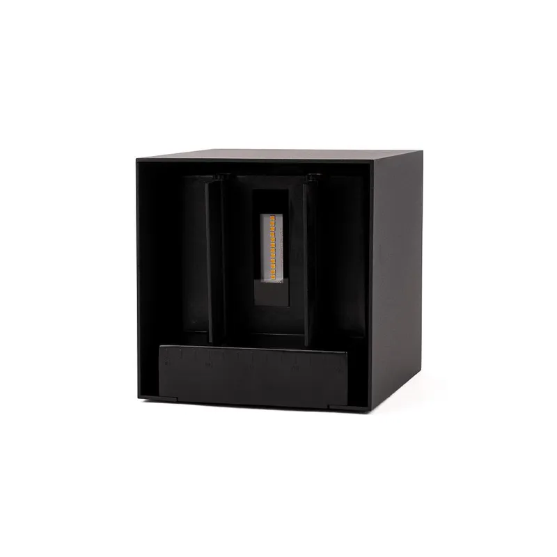 Oprawa Ścienna Solarna V-TAC 9W LED COB Regulowana Kostka 15x15cm IP65 VT-11109 3000K 860LM - Czarna