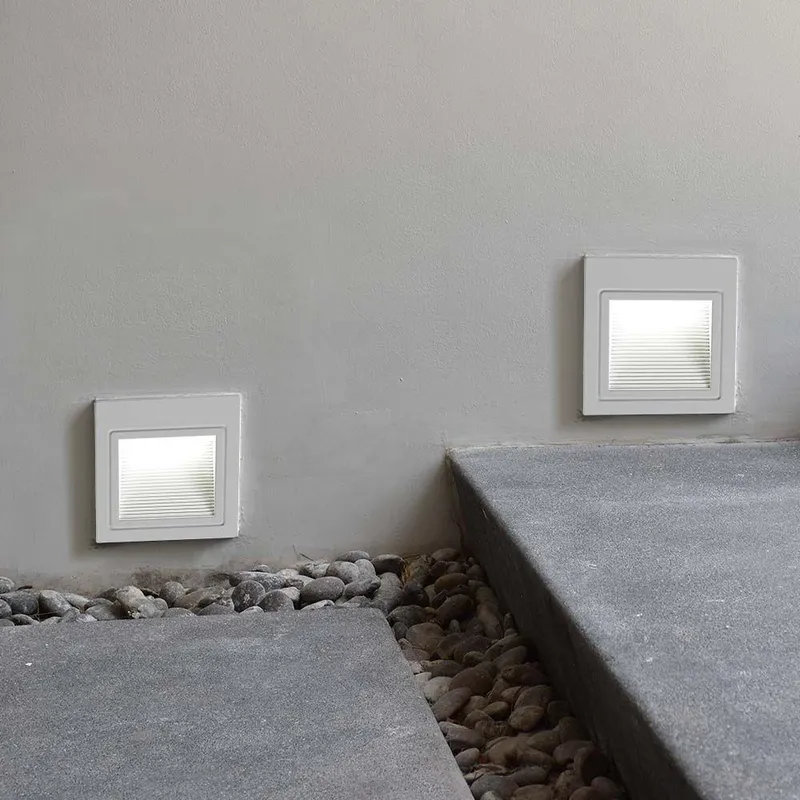 Oprawa Schodowa LED V-TAC 3W LED Kwadrat 230V VT-1143 4000K 200LM - Biała