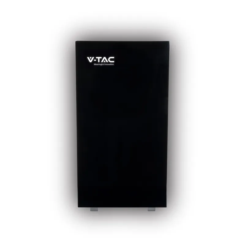Magazyn Bank Energii V-TAC Szklany Front 5.12KWH 100AH/51.2V LIFEPO4 BMS VT-51200B 10 Lat Gwarancji - Czarny