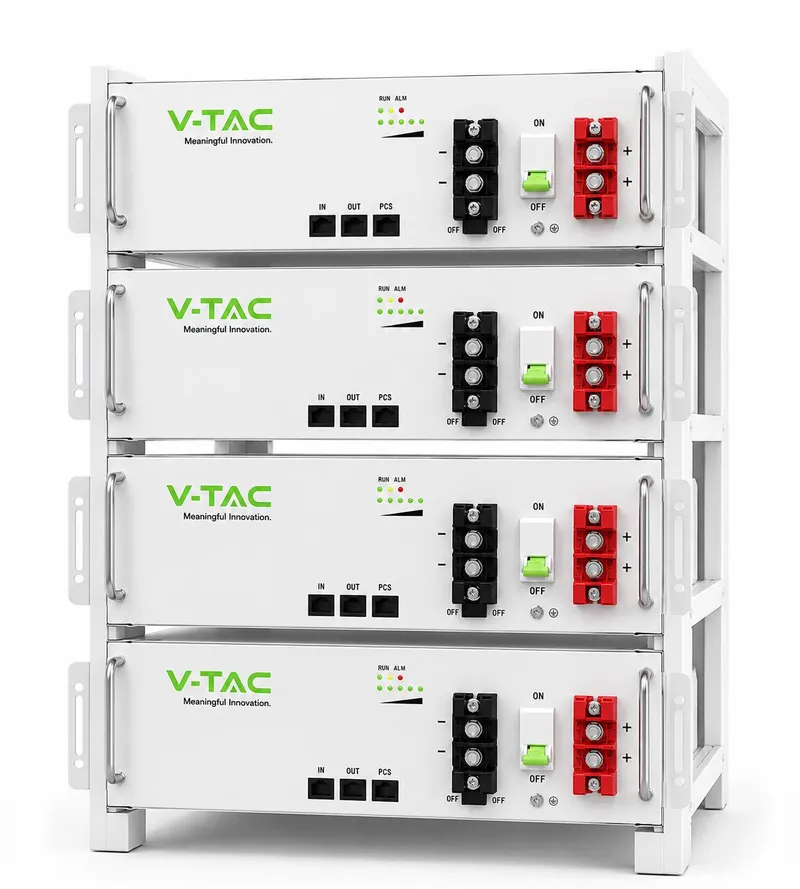 Magazyn Bank Energii V-TAC 100Ah 5,12KWH LIFEPO4 Rack VT-51201-W 10 Lat Gwarancji - Biały