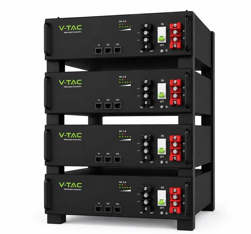 Magazyn Bank Energii V-TAC 100Ah 5,12KWH LIFEPO4 Rack VT-51201-B 10 Lat Gwarancji - Czarny