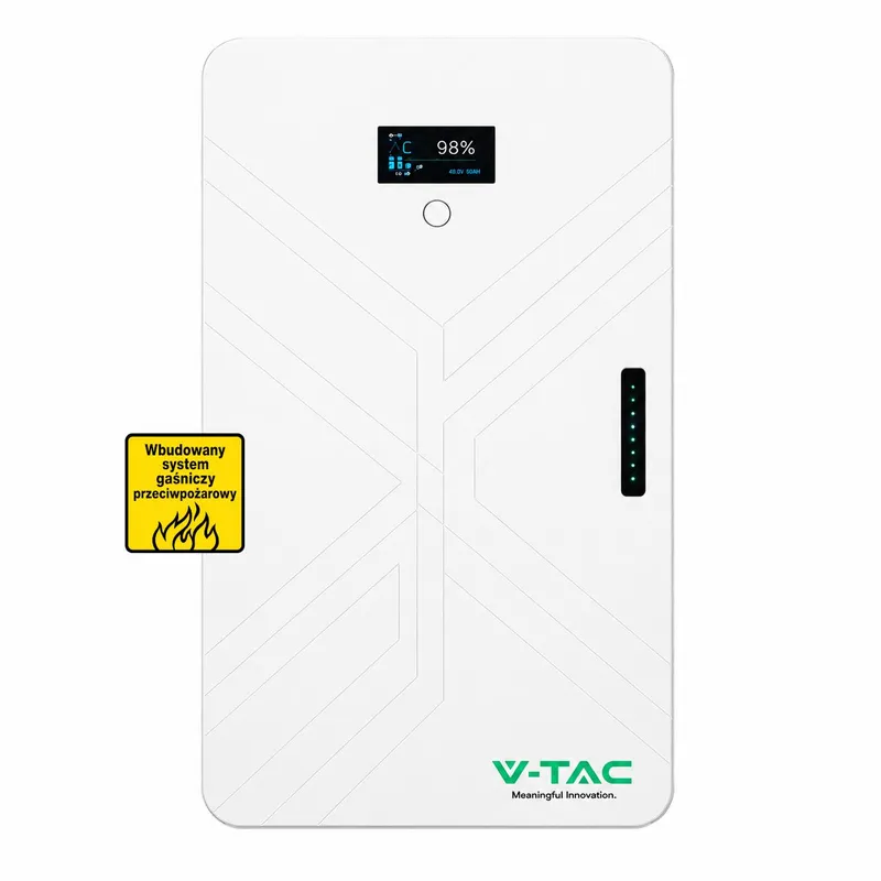 Magazyn Bank Energii V-TAC 15cm Ultra Slim 14.33WH 280AH/51.2V 140A LFP BMS VT-14033 10 Lat Gwarancji - Biały