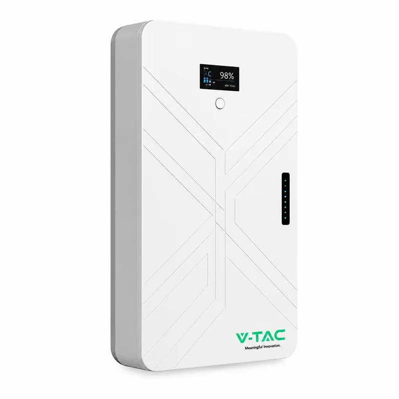 Magazyn Bank Energii V-TAC 15cm Ultra Slim 14.33WH 280AH/51.2V 140A LFP BMS VT-14033 10 Lat Gwarancji - Biały