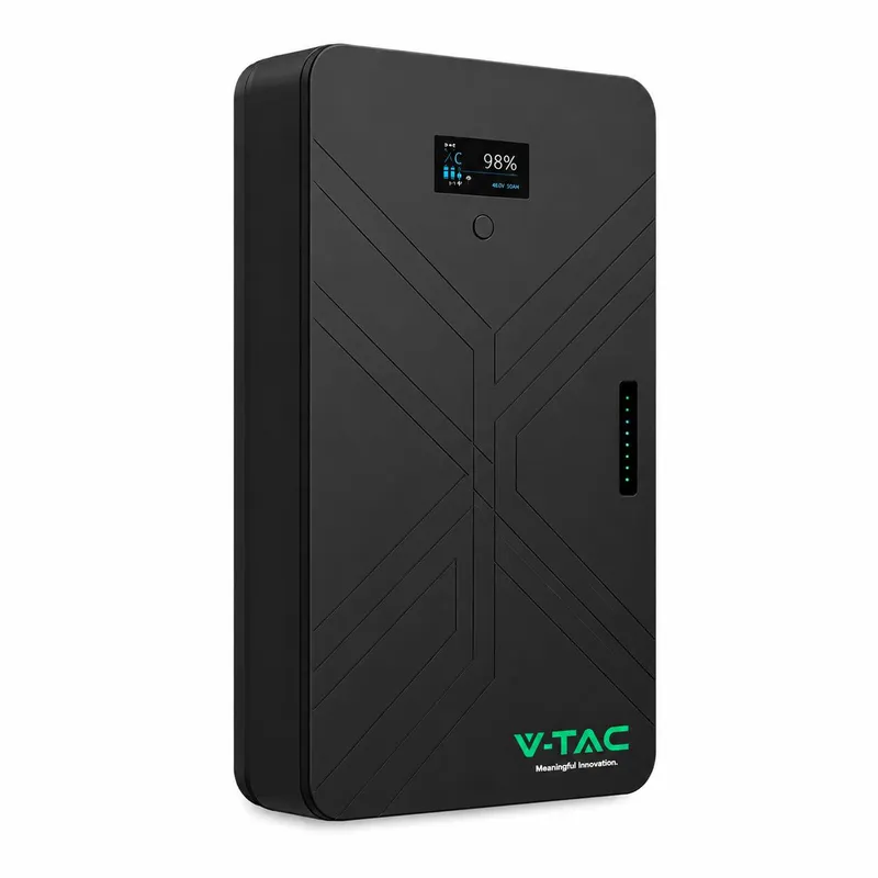 Magazyn Bank Energii V-TAC 15cm Ultra Slim 14.33WH 280AH/51.2V 140A LFP BMS VT-14033 10 Lat Gwarancji - Czarny