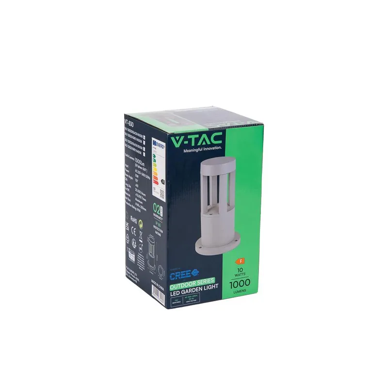 Słupek Ogrodowy V-TAC 10W LED IP65 25cm VT-830 3000K 1000LM - Szary
