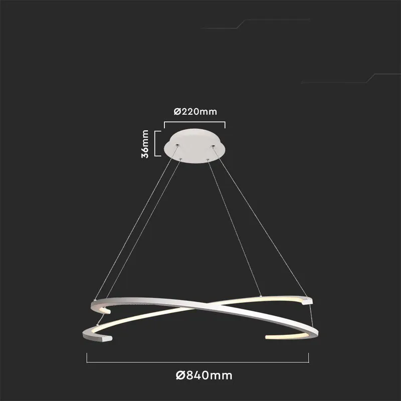 Oprawa Zwieszana V-TAC LED 48W 80x120cm Ściemnialna VT-7908 4000K 5150LM