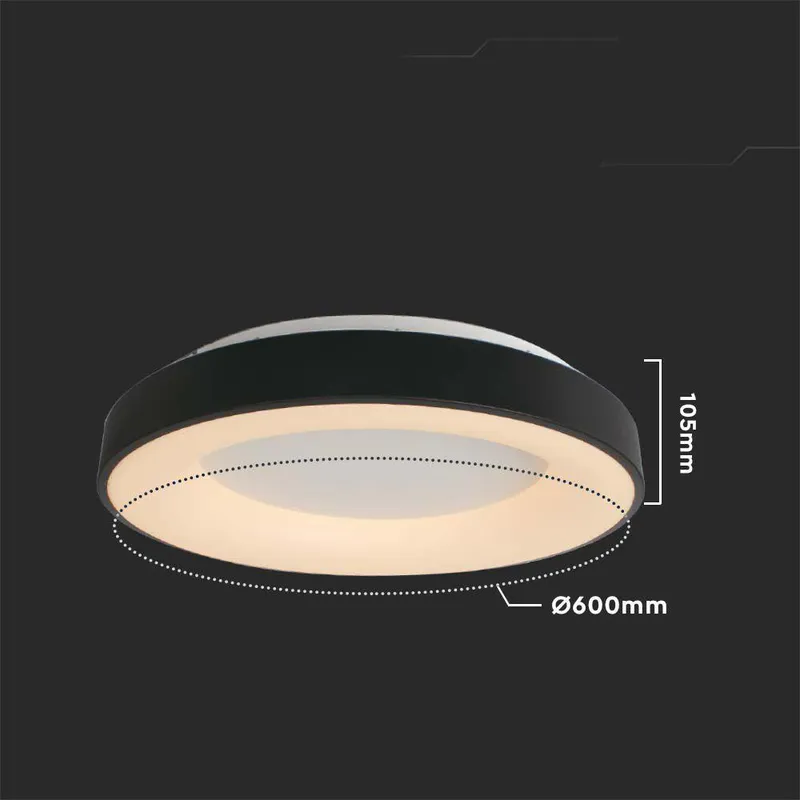 Oprawa Sufitowa Plafoniera V-TAC 49W LED Ściemnialny 60x9cm VT-7925 3000K 5220LM - Czarny