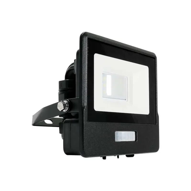 Naświetlacz LED V-TAC 10W SAMSUNG CHIP Czujnik Ruchu Z Mufą VT-118S 3000K 735LM 5 Lat Gwarancji - Czarny