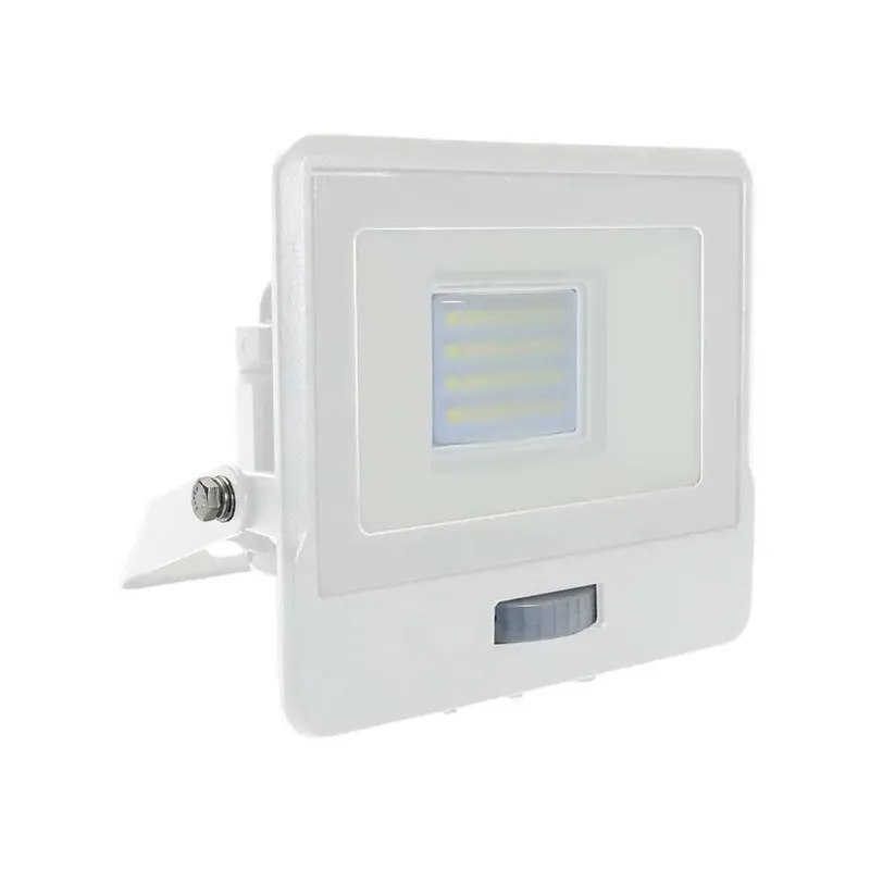 Naświetlacz LED V-TAC 20W SAMSUNG CHIP Czujnik Ruchu Z Mufą VT-128S 6500K 1510LM 5 Lat Gwarancji - Biały