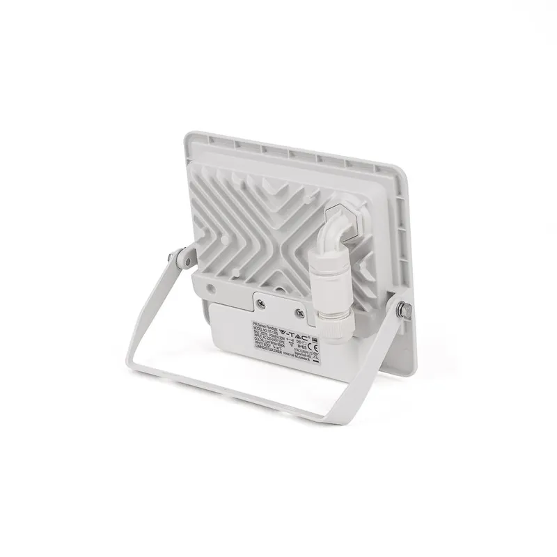 Naświetlacz LED V-TAC 30W SAMSUNG CHIP Czujnik Ruchu Z Mufą VT-138S 6500K 2340LM 5 Lat Gwarancji - Biały