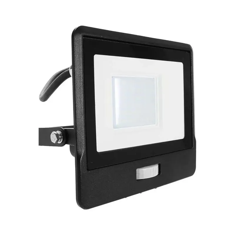 Naświetlacz LED V-TAC 30W SAMSUNG CHIP Czujnik Ruchu Przewód 1m VT-138S-1 6400K 2340LM 5 Lat Gwarancji - Czarny