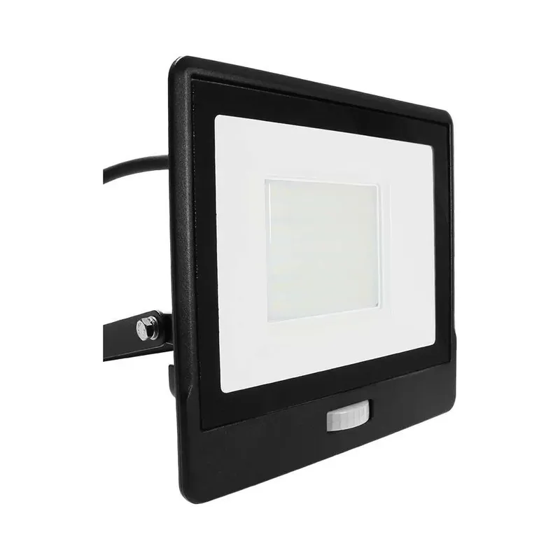 Naświetlacz LED V-TAC 50W SAMSUNG CHIP Czujnik Ruchu Przewód 1m VT-158S-1 6400K 4000LM 5 Lat Gwarancji - Czarny