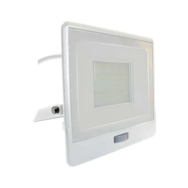 Naświetlacz LED V-TAC 50W SAMSUNG CHIP Czujnik Ruchu Przewód 1m VT-158S-1 4000K 4000LM 5 Lat Gwarancji - Biały