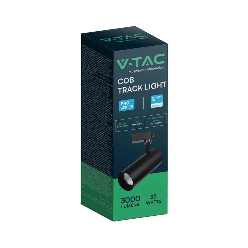 Oprawa Szynoprzewód 3F V-TAC 35W 34ST SAMSUNG CHIP CRI90+CZARNA VT-11035 4000K 3000LM 5 Lat Gwarancji
