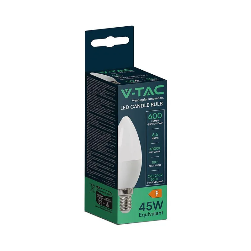 Żarówka LED V-TAC 6,5W E14 Świeczka VT-268 4000K 600LM