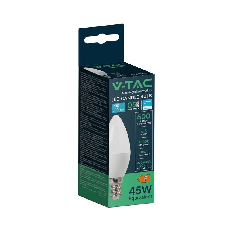 Żarówka LED V-TAC 6,5W E14 Świeczka VT-268 6500K 600LM