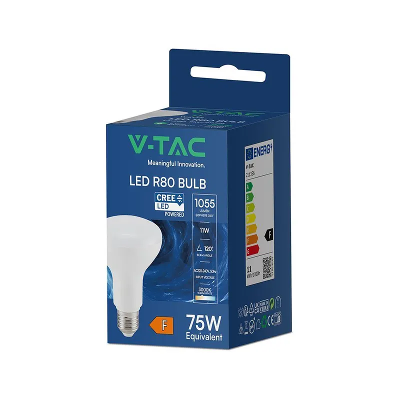 Żarówka LED V-TAC CREE CHIP 11W E27 R80 VT-280 3000K 1055LM 6 Lat Gwarancji