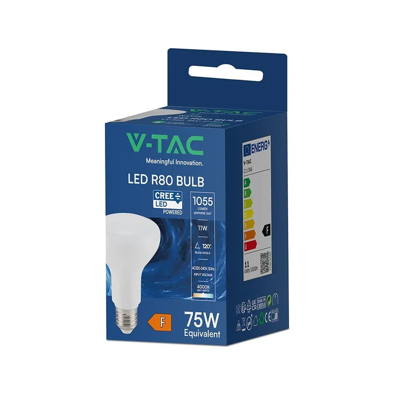 Żarówka LED V-TAC CREE CHIP 11W E27 R80 VT-280 4000K 1055LM 6 Lat Gwarancji