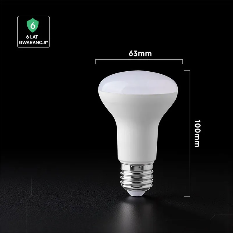 Żarówka LED V-TAC CREE CHIP 8,5W E27 R63 VT-263 3000K 806LM 6 Lat Gwarancji