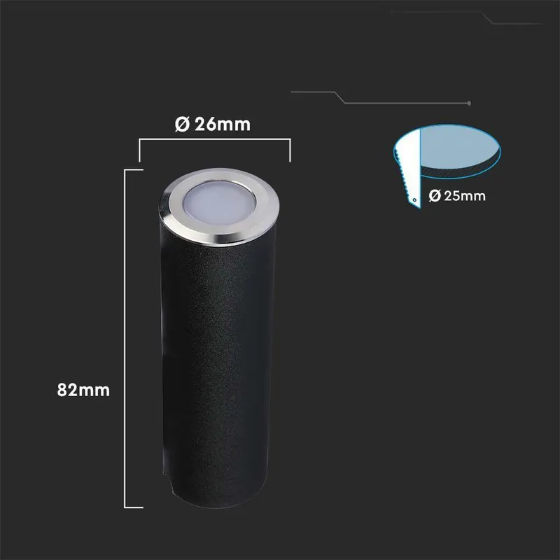 Oprawa Gruntowa Ogrodowa Najazdowa Podłogowa V-TAC 0.5W LED IP67 VT-1141 3000K 37LM - Srebrna