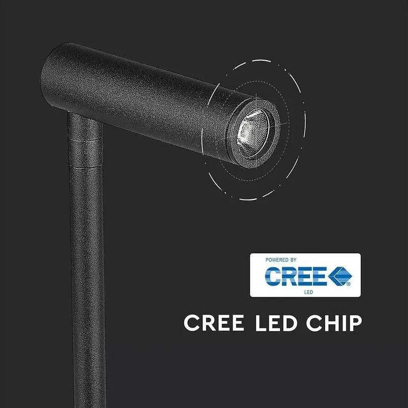 Oprawa LED V-TAC 3W Kinkiet Hotel Łóżko USB Włącznik COB CREE VT-2943 3000K 150LM 3 Lata Gwarancji - Czarny